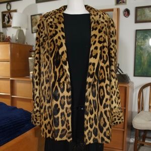 1940s Genuine Leopard Coat Real Fur Jacket L XL